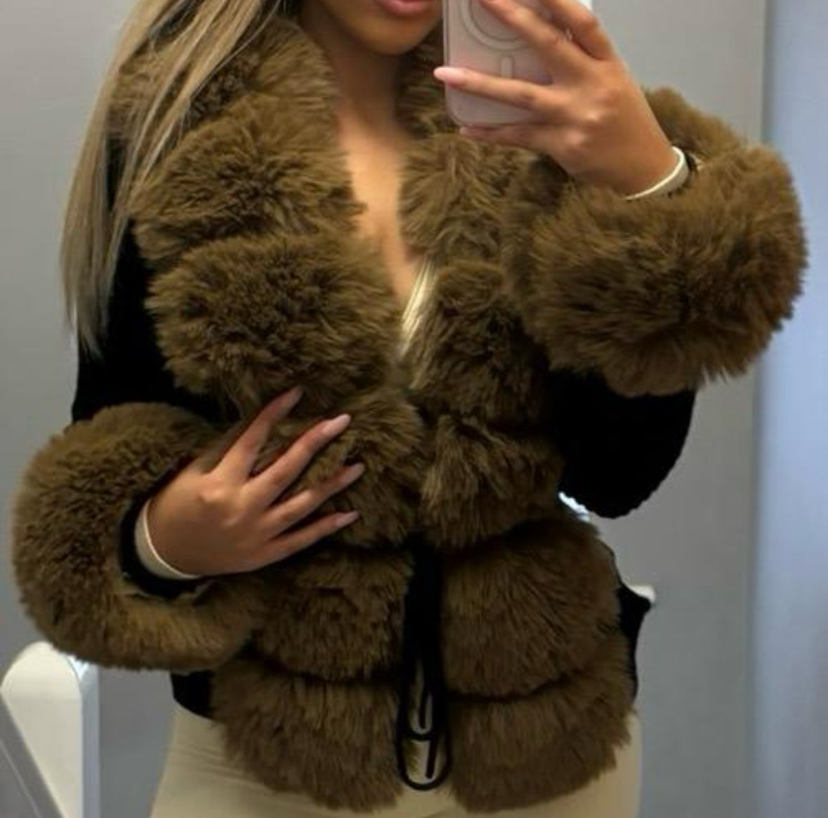 NAOMI Faux Fur Cardigan