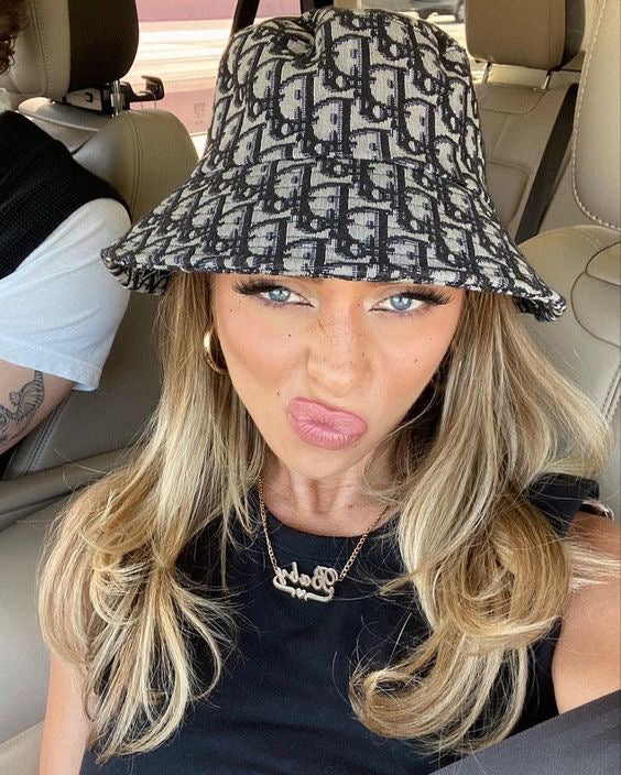 C.D. Black & navy pattern bucket hat