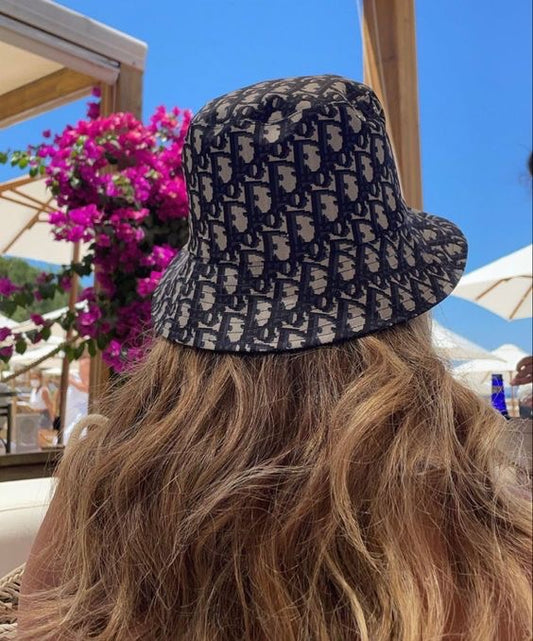 C.D. Black & navy pattern bucket hat