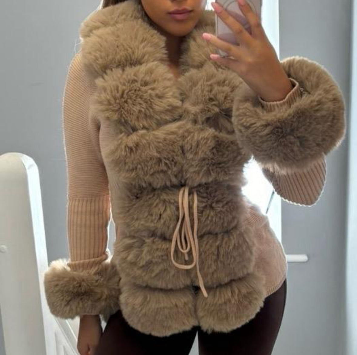NAOMI Faux Fur Cardigan